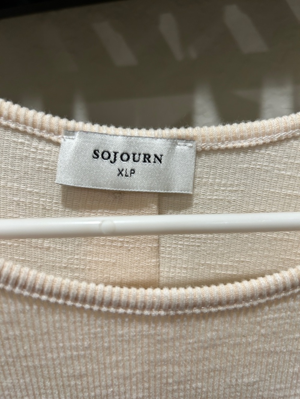 Cream Ribbed Long-Sleeve Tee - Picture 2 of 3